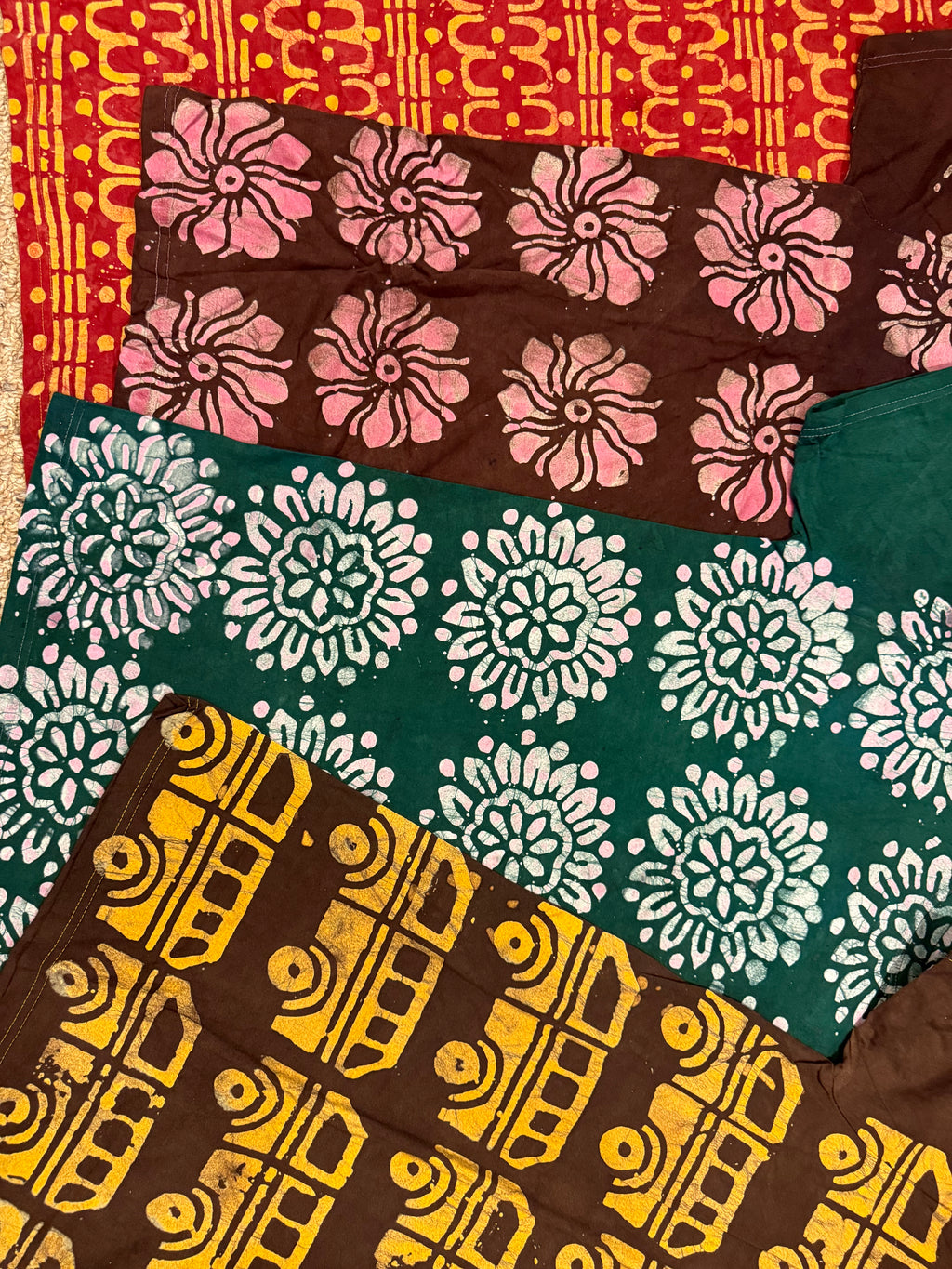 Adire Round Neck Batik Polo