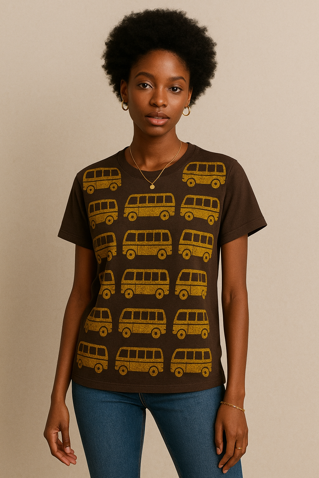 Adire Round Neck Batik Polo