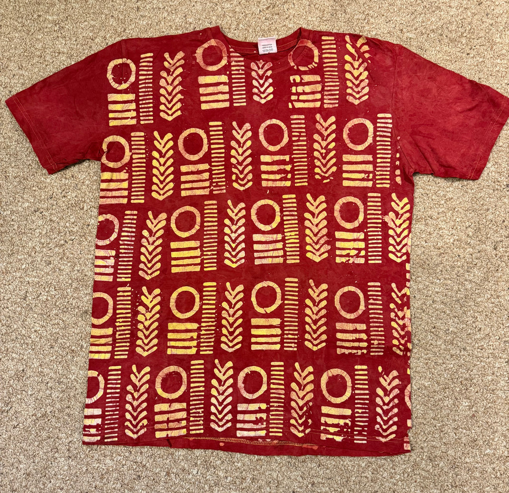 Adire Round Neck Batik Polo