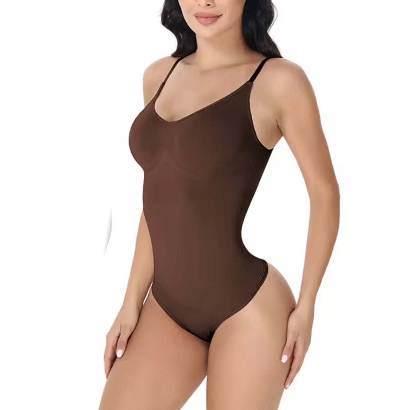 V Neck Spaghetti Strap Bodysuits Compression