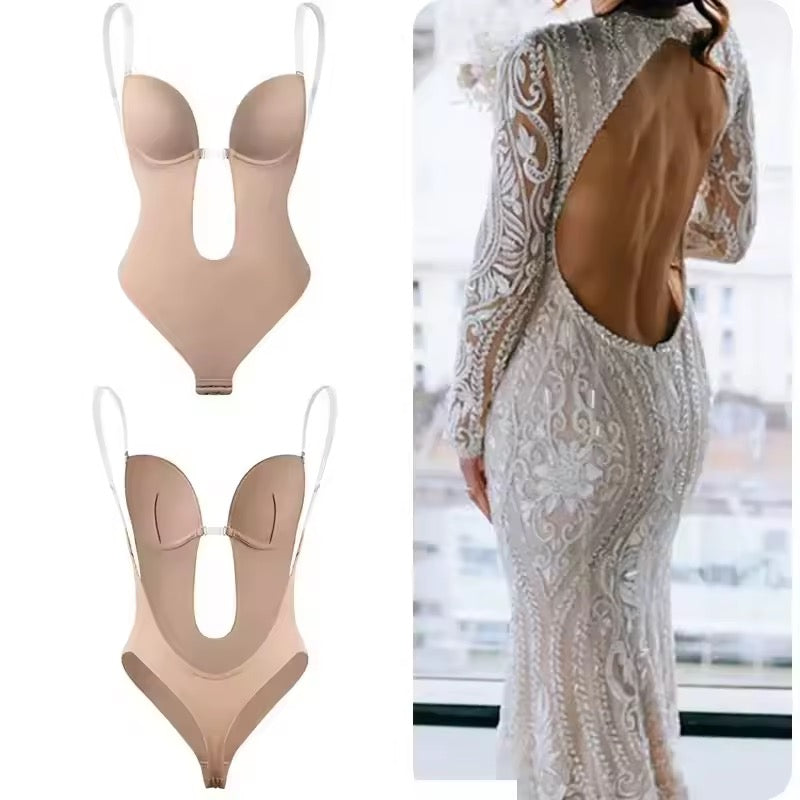Women Full Body Shaper Bra Backless Bodysuit